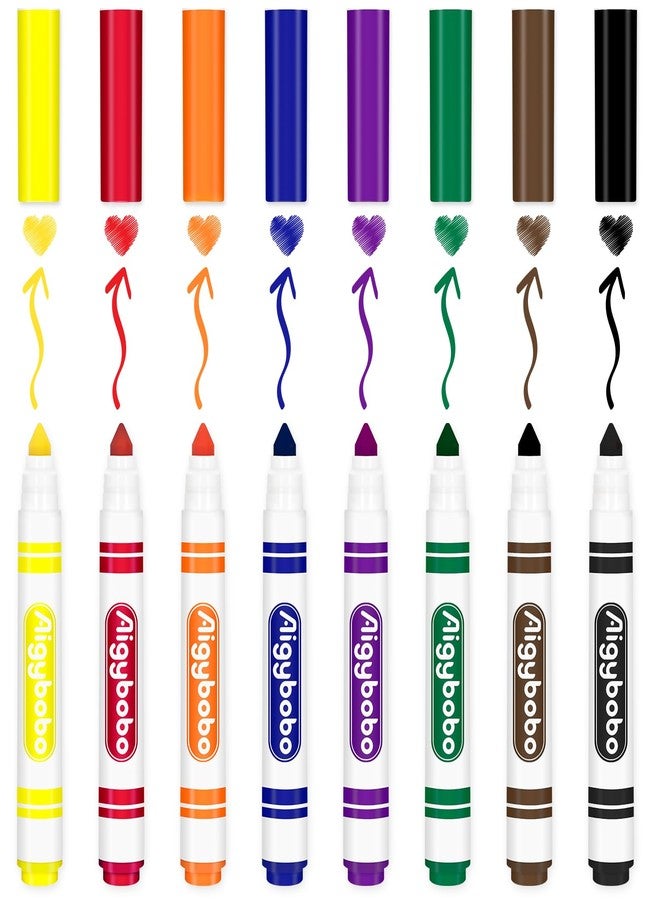Aigybobo 200 Count Washable Markers Bulk, 8 Assorted Colors, Broad Line Conical Tip Coloring Marker for Kids, Markers Bulk Pack for Classroom, School Art Supplies & Back to School Supplies - Image 2